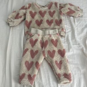 Hanna Andersson Pink and Cream Kids Matching Set